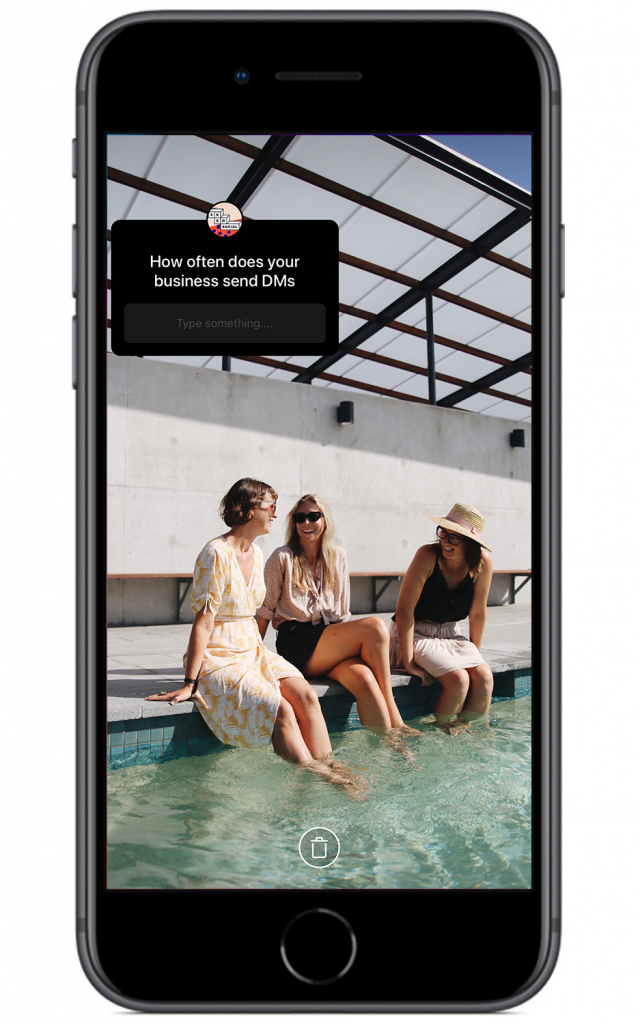 Histoire Instagram avec question autocollant