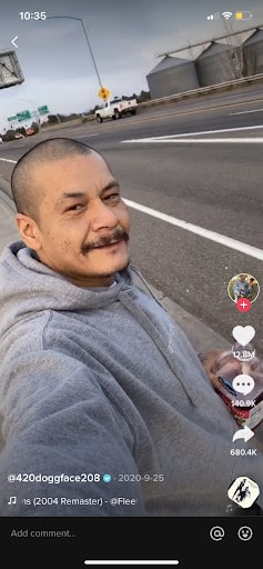 @ 420 dog face 2 0 8 from his viral skateboarding video