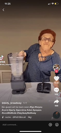 @ dolly broadway, a senior TikTok content creator