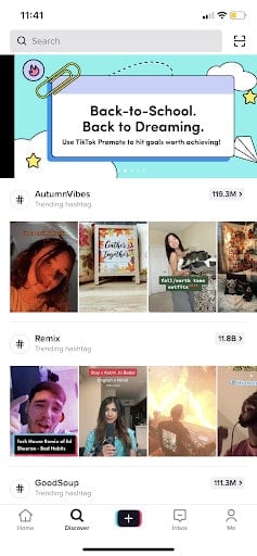 TikTok trends page